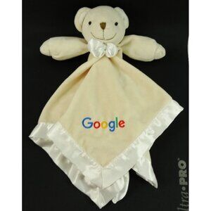 SCARCE Google Bear Lovey Baby Security Blanket Satin Trim Promotional